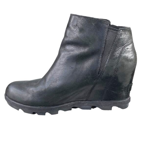 Sorel Women's Joan Of Arctic III Black Leather Hidden Wedge Boot Size US 9.5 - Picture 2 of 12
